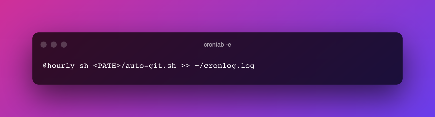 crontab code for automating it every hour